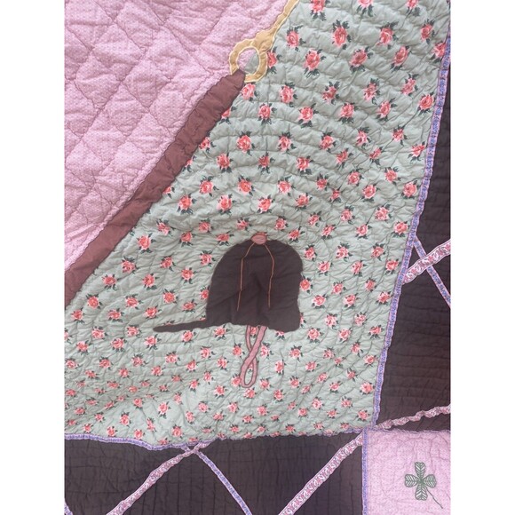 The Land of Nod Run For The Roses Derby Equestrian Jumping Comforter Full Queen - Picture 4 of 12